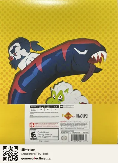 Slime-san Nintendo Switch, NTSC box back