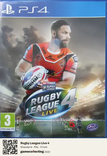 Rugby League Live 4 PlayStation 4, PAL box front