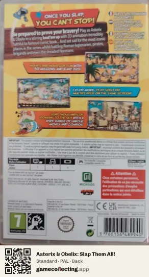 Asterix & Obelix: Slap Them All! Nintendo Switch, PAL box back