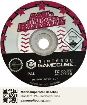 Mario Superstar Baseball Nintendo GameCube, PAL disc