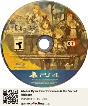 Atelier Ryza: Ever Darkness & the Secret Hideout PlayStation 4, NTSC disc