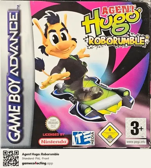Agent Hugo: Roborumble Game Boy Advance, PAL box front