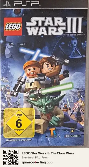 LEGO Star Wars III: The Clone Wars PlayStation Portable, PAL box front