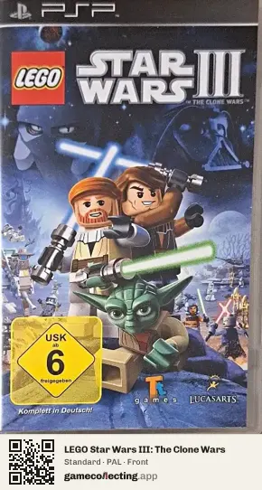 LEGO Star Wars III: The Clone Wars PlayStation Portable, PAL box front