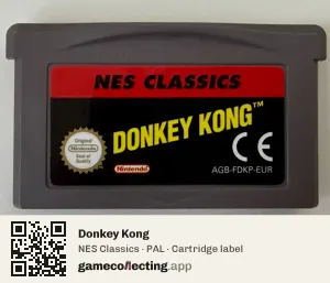 Donkey Kong Game Boy Advance, PAL cartridge label
