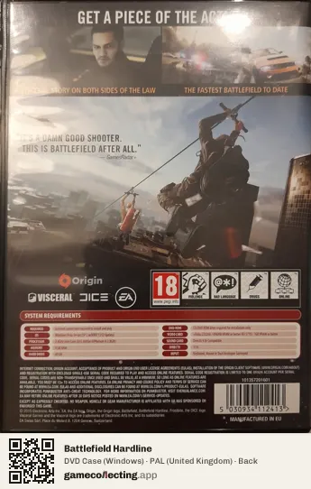 Battlefield Hardline Computer, United Kingdom box back