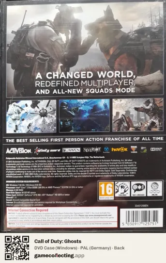 Call of Duty: Ghosts Computer, Germany box back
