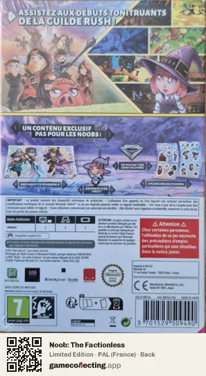 Noob: The Factionless Nintendo Switch, France box back