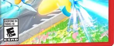 Kirby Air Riders, the ESRB box on its front