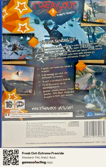 Freak Out: Extreme Freeride PlayStation 2, Italy box back