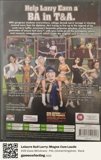 Leisure Suit Larry: Magna Cum Laude Computer, United Kingdom box back