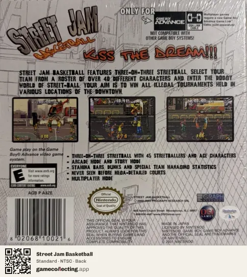 Street Jam Basketball Game Boy Advance, NTSC box back