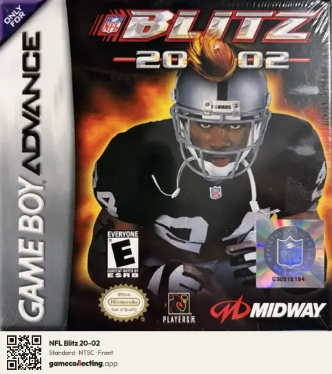NFL Blitz 20-02 Game Boy Advance, NTSC box front