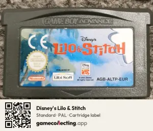 Disney's Lilo & Stitch Game Boy Advance, PAL cartridge label