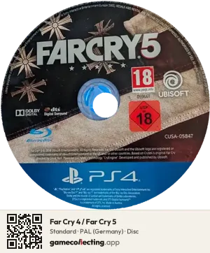 Far Cry 4 / Far Cry 5 PlayStation 4, PAL disc