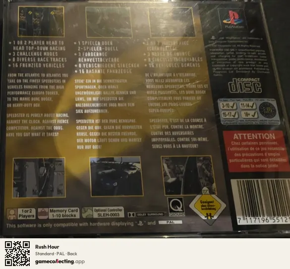 Rush Hour PlayStation, PAL box back