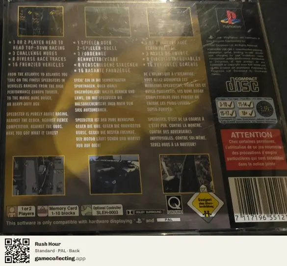 Rush Hour PlayStation, PAL box back