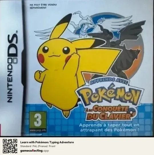 Learn with Pokémon: Typing Adventure Nintendo DS, France box front