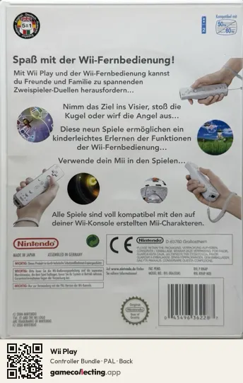 Wii Play Nintendo Wii, PAL box back