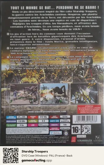 Starship Troopers Computer, France box back