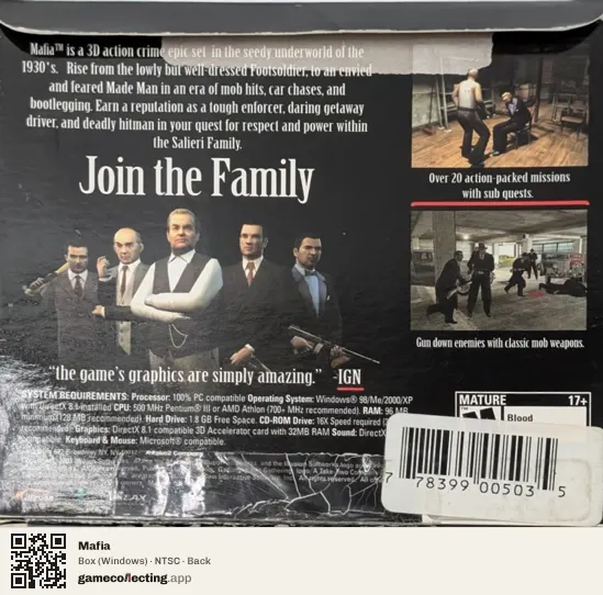 Mafia Computer, NTSC box back