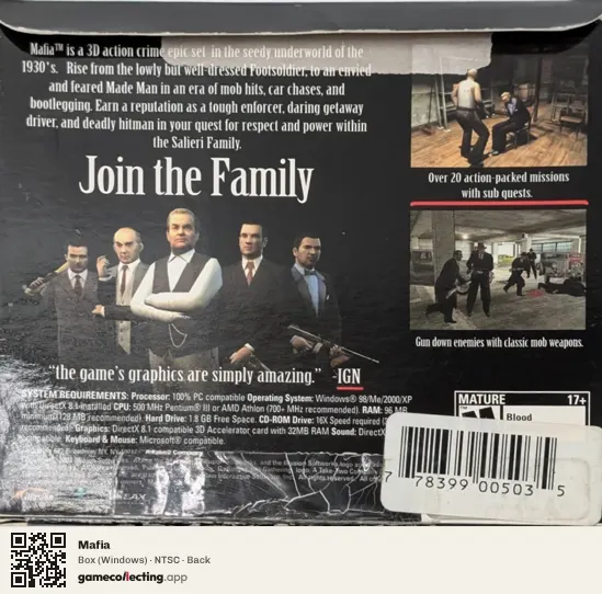 Mafia Computer, NTSC box back