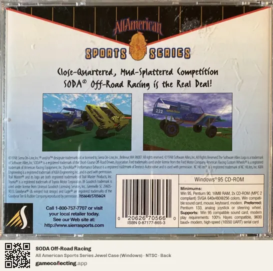 SODA Off-Road Racing Computer, NTSC box back