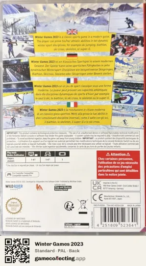 Winter Games 2023 Nintendo Switch, PAL box back