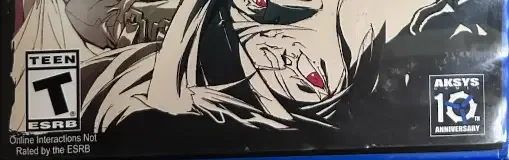 Guilty Gear Xrd Revelator, the ESRB box on its front