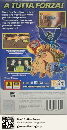 Ben 10: Alien Force PlayStation Portable, Italy box back