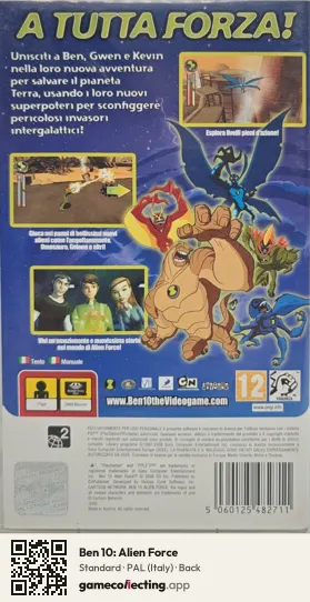 Ben 10: Alien Force PlayStation Portable, Italy box back