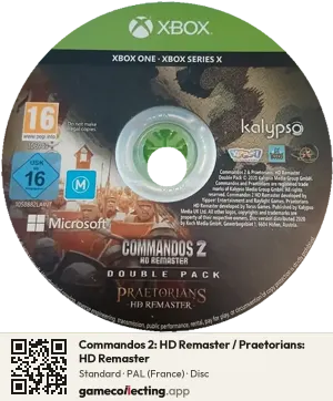 Commandos 2: HD Remaster / Praetorians: HD Remaster Xbox One, PAL disc