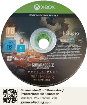 Commandos 2: HD Remaster / Praetorians: HD Remaster Xbox One, PAL disc