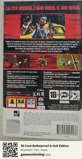 50 Cent Bulletproof G Unit Edition PlayStation Portable, PAL box back