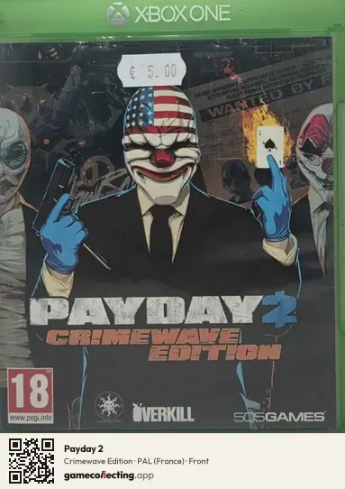 Payday 2 Xbox One, France box front