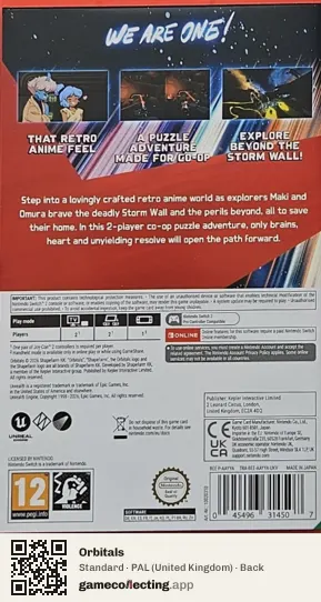 Orbitals Nintendo Switch 2, United Kingdom box back
