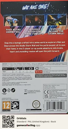 Orbitals Nintendo Switch 2, United Kingdom box back