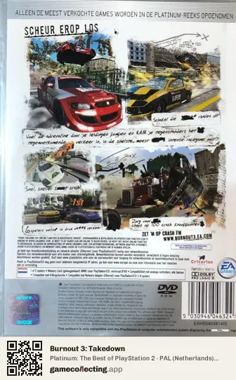 Burnout 3: Takedown PlayStation 2, Netherlands box back