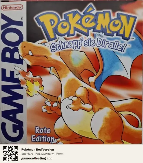 Pokémon Red Version Game Boy, Germany box front