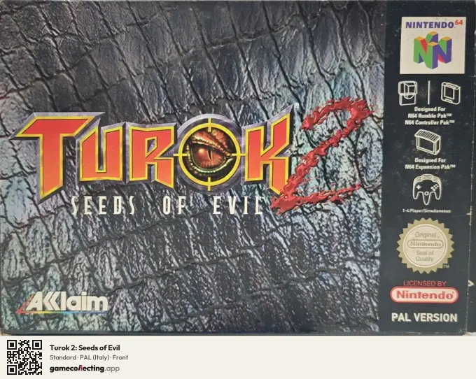 Turok 2: Seeds of Evil Nintendo 64, Italy box front