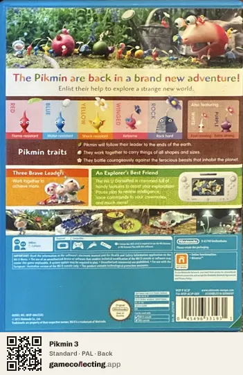 Pikmin 3 Nintendo Wii U, PAL box back