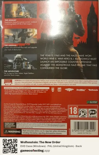 Wolfenstein: The New Order Computer, United Kingdom box back