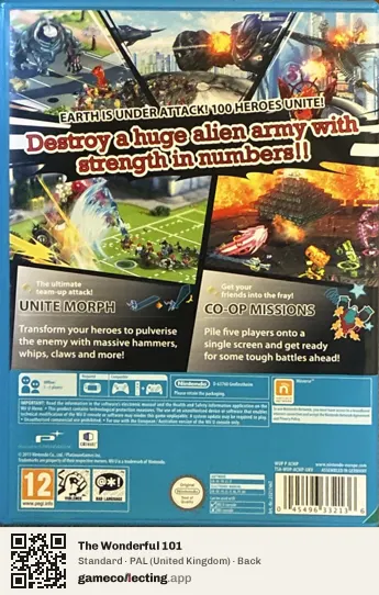 The Wonderful 101 Nintendo Wii U, United Kingdom box back