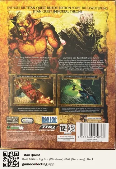 Titan Quest Computer, Germany box back