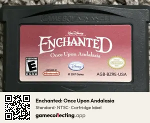 Enchanted: Once Upon Andalasia Game Boy Advance, NTSC cartridge label