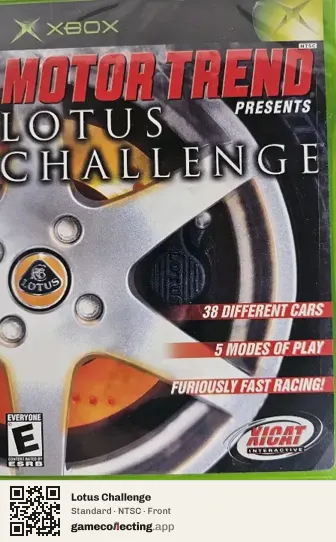 Lotus Challenge Xbox, NTSC box front