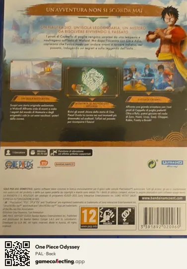 One Piece Odyssey PlayStation 5, PAL box back