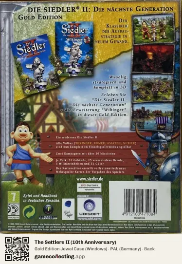 The Settlers II (10th Anniversary) Computer, Germany box back