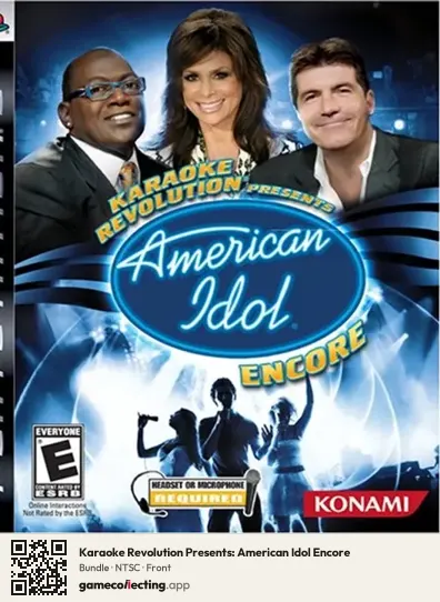Karaoke Revolution Presents: American Idol Encore PlayStation 3, NTSC box front