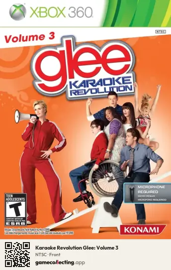 Karaoke Revolution Glee: Volume 3 Xbox 360, NTSC box front